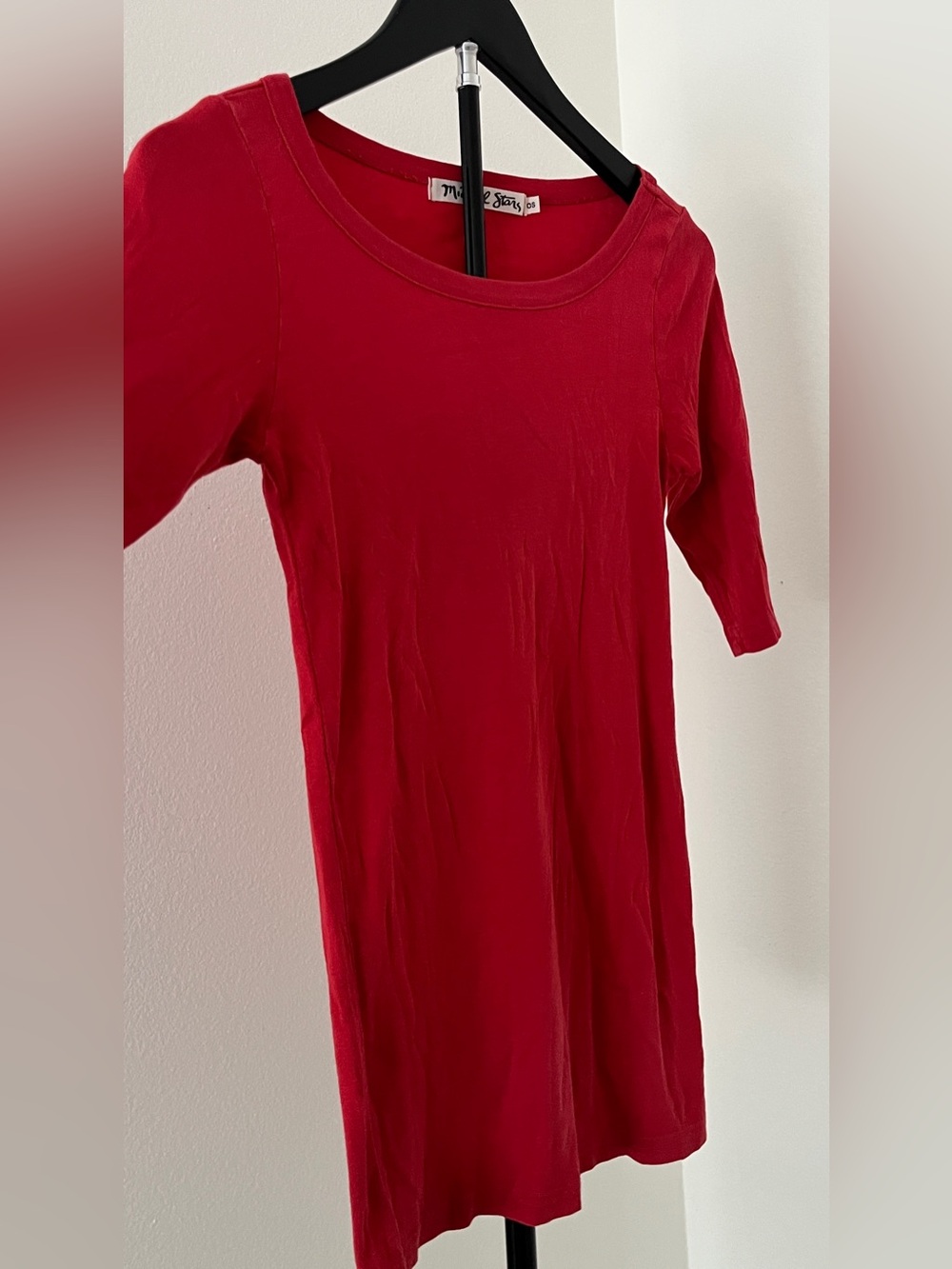 ❤️ Michael Stars Red Supima Cotton Tee | Made in USA | Stretch One Size Top - Picture 6 of 11